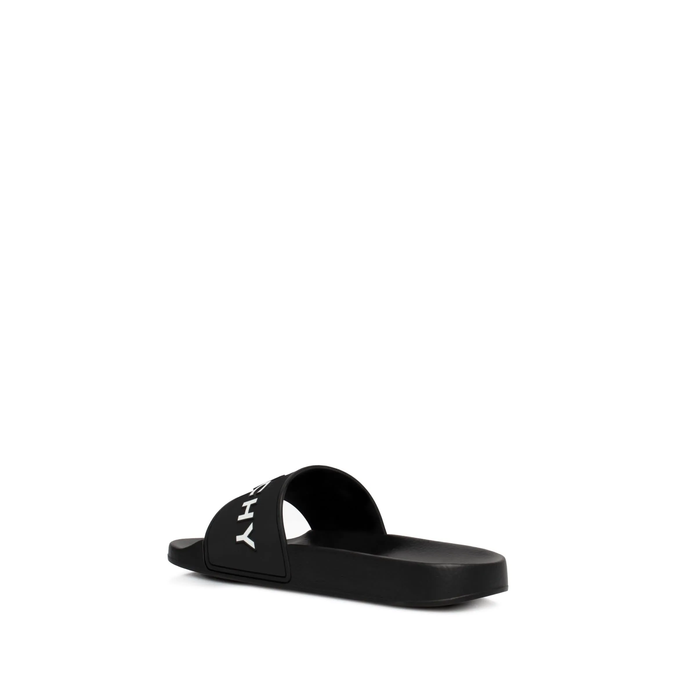 Logo Flat Sandal in Black