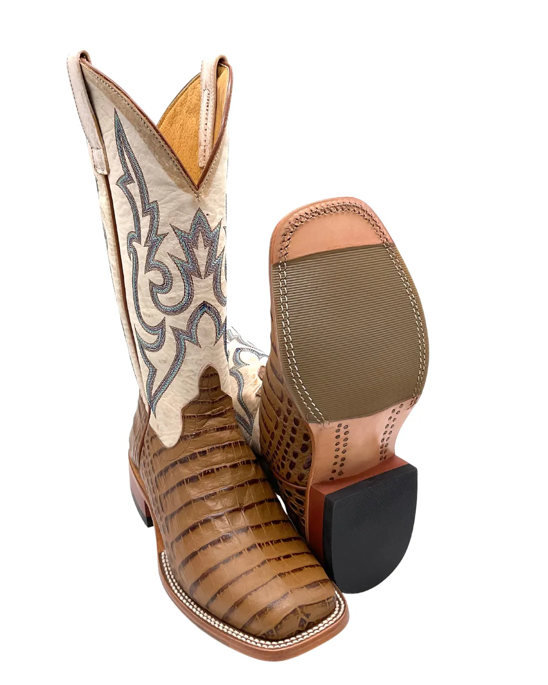 'Macie Bean' Women's Slick Rikki Western Square Toe - Tan / Bone