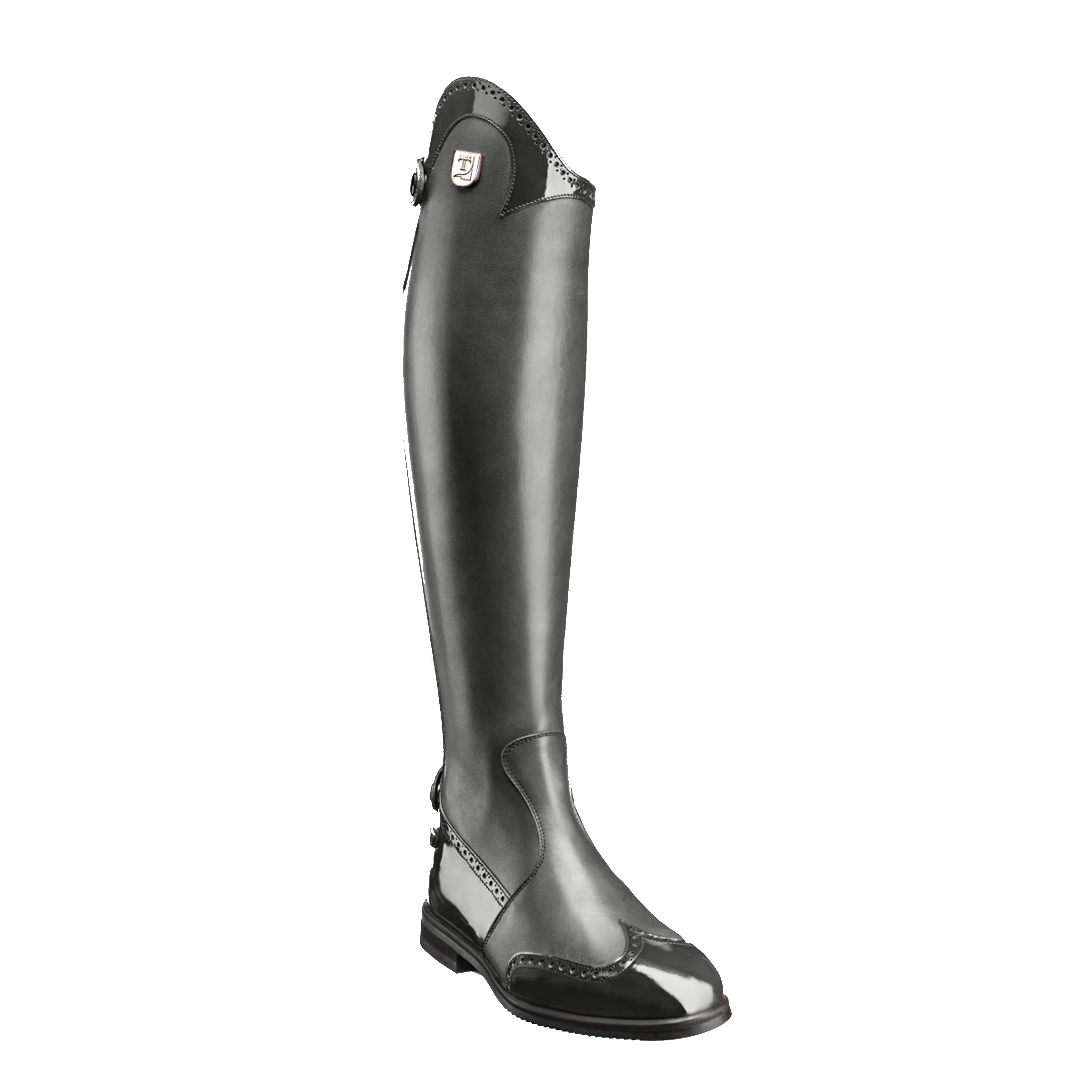 Marilyn Patent Punched Tall Boot