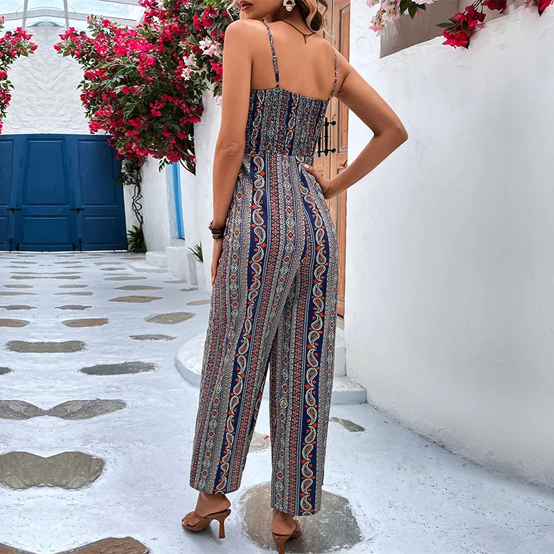 METAVERSMALL New Hot Trade Wholesale New Summer New  Women's Clothing Suspender Printed 2025 Jumpsuits