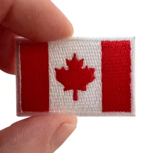 Mini Canada Flag Patch Iron Sew On Clothes Bag Small Canadian Embroidered Badge