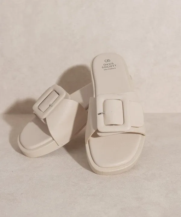 OASIS SOCIETY Daisy - Single Buckle Slide Sandals