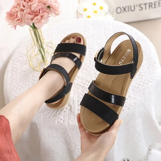 OCW Women Retro Orthopedic Sandals Slingback Wedge Summer Sandals