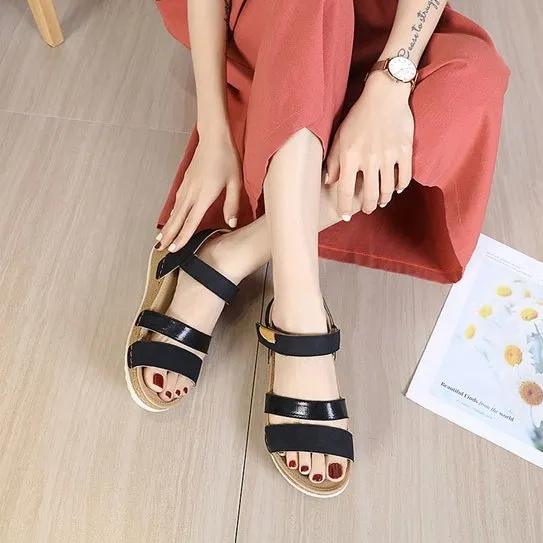 OCW Women Retro Orthopedic Sandals Slingback Wedge Summer Sandals