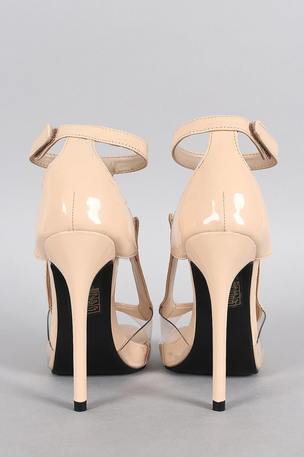 Patent Lucite Cutout Open Toe Heel