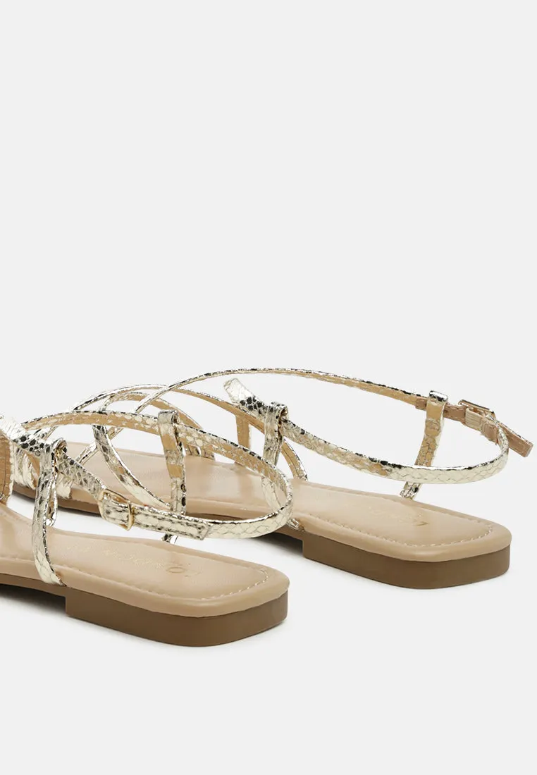 Petal Molly Cuddles Cross Strap Detail Flat Sandals