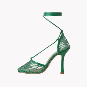 Pre Order:  Netted Tie Up Heels