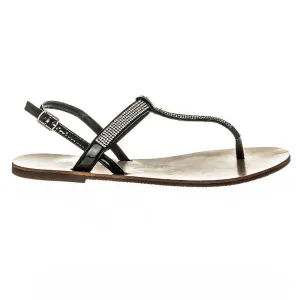 Rapunzel Flat Toe Post  Diamante T-Bar Sandal With Sling Back