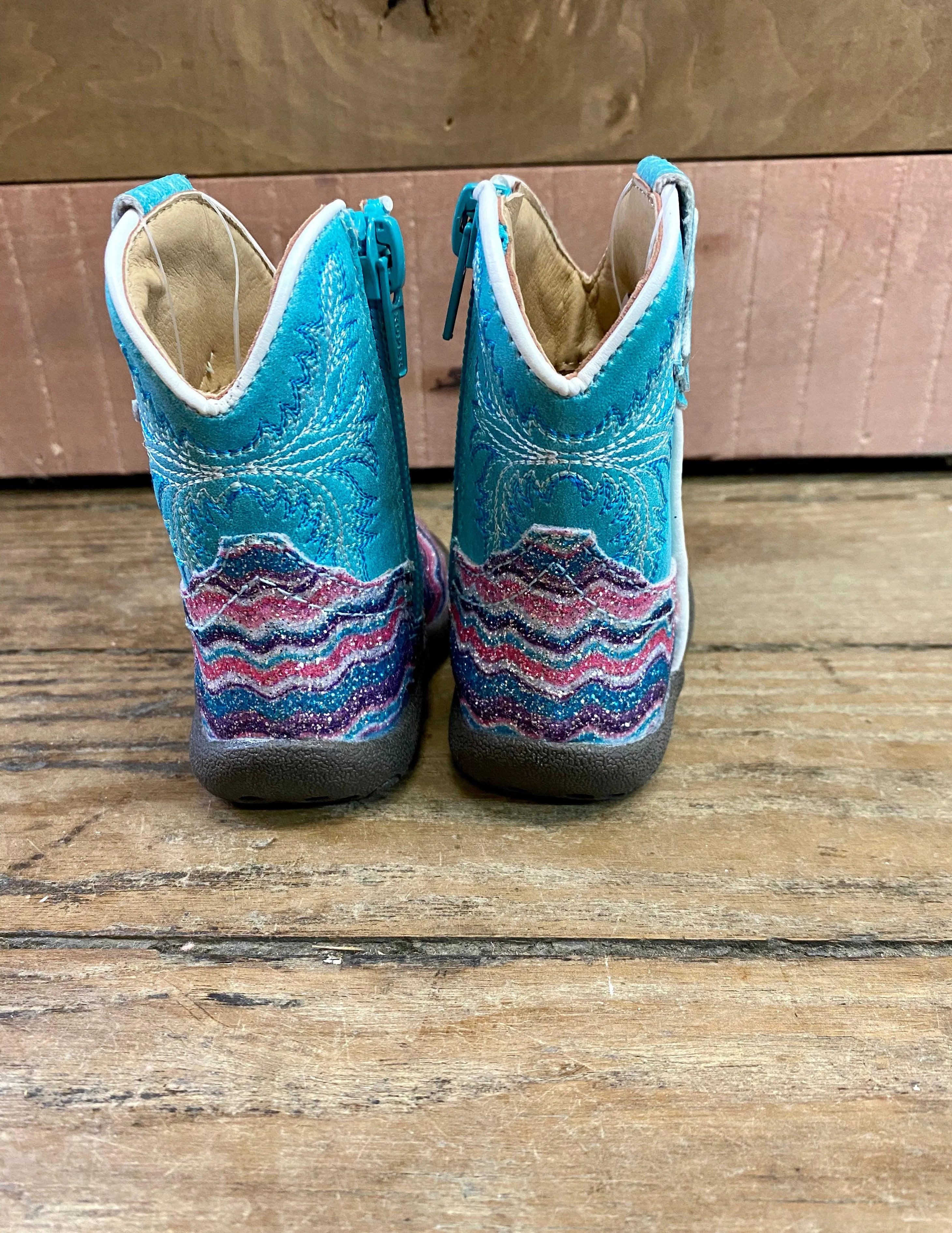 Roper Girl's Infant, Toddler & Children Aztec Glitter Square Toe Cowgirl Boots 0191-9523