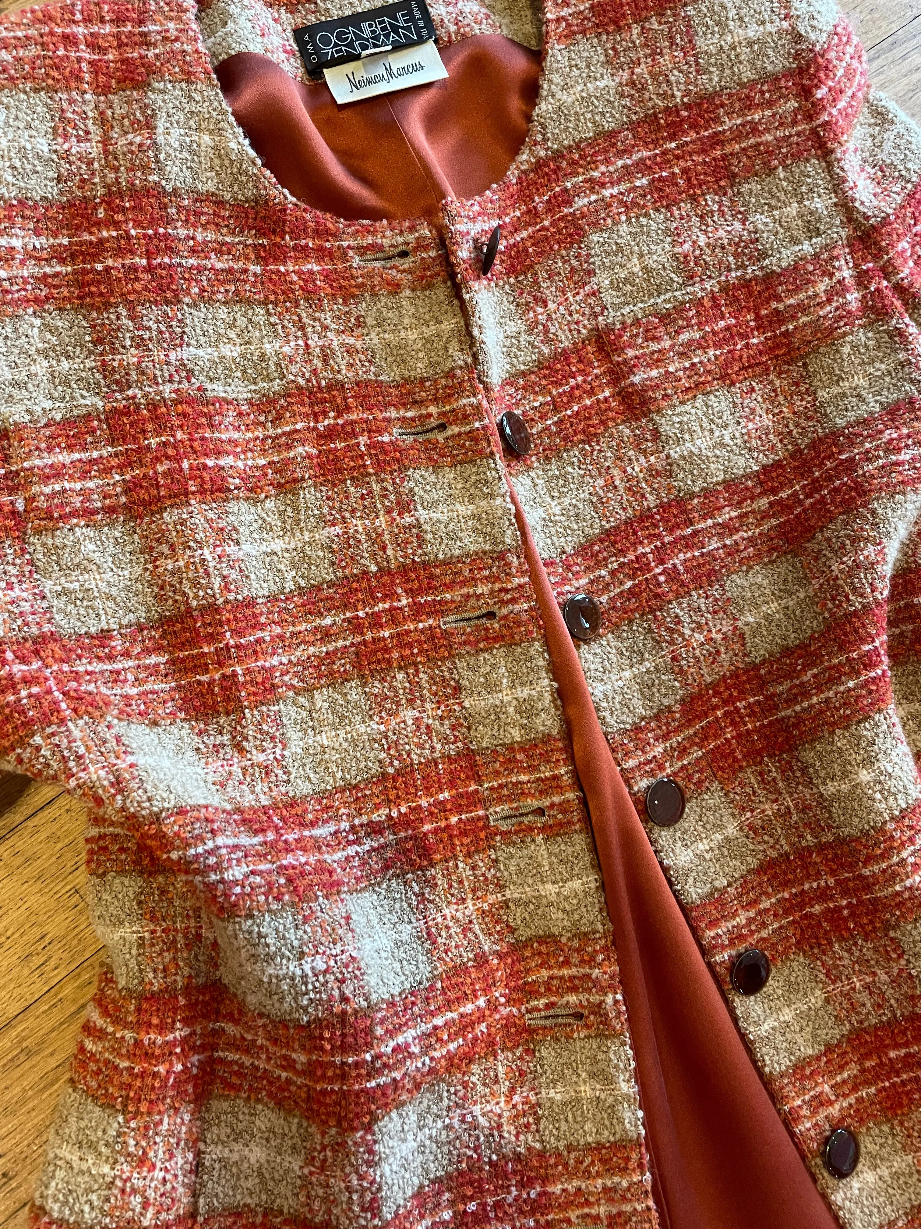 Rust plaid light wool Jacket