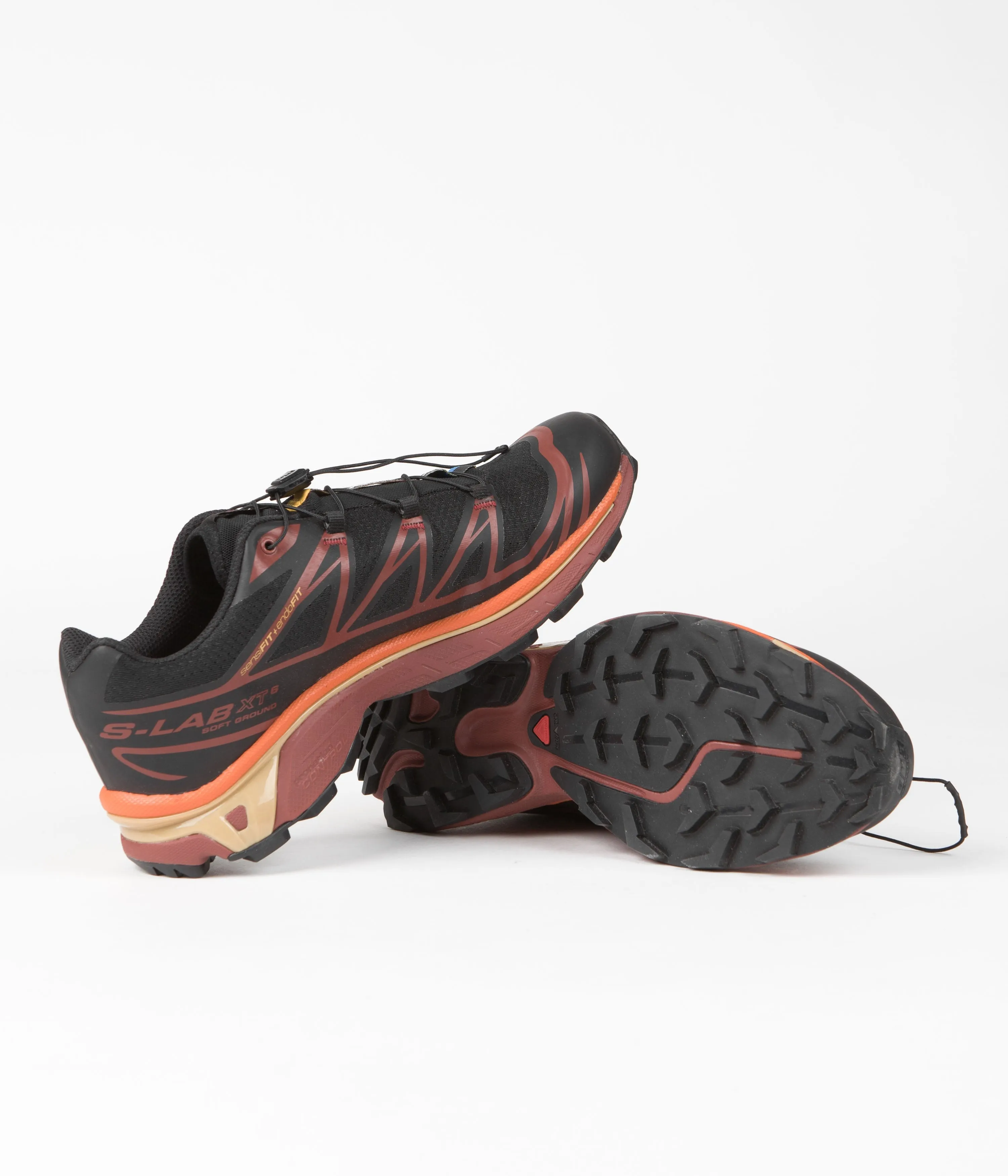 Salomon XT-6 Shoes - Black / Chocolate Plum / Vibrant Orange