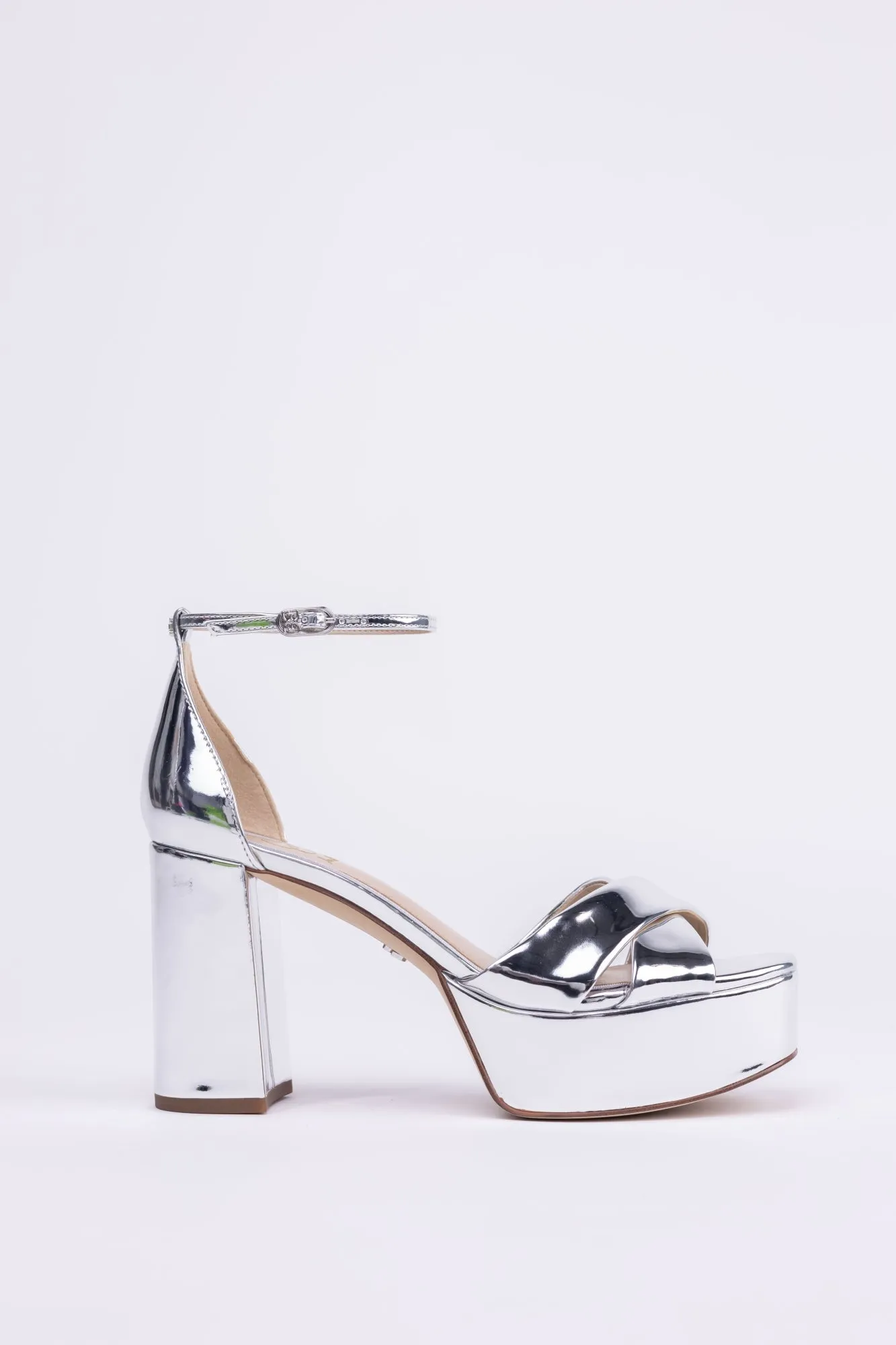 Sam Edelman Jullian Platform Heel in Soft Silver Metallic