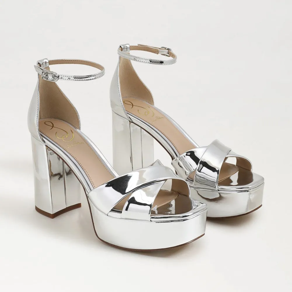 Sam Edelman Jullian Platform Heel in Soft Silver Metallic