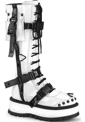 SLACKER-260 [White Patent] | PLATFORM BOOTS [PREORDER]