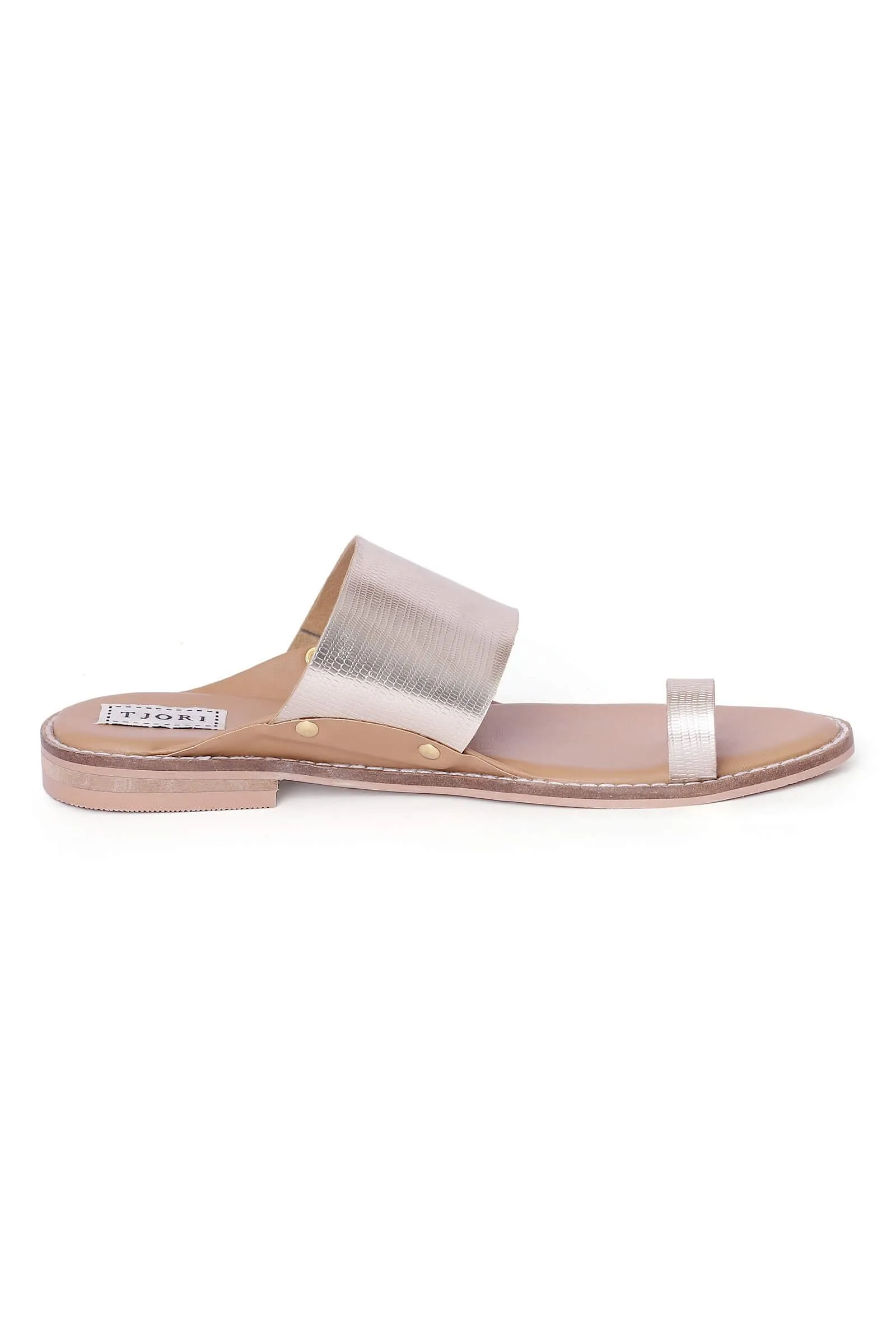 Textured Silver Cruelty-Free Leather Kolhapuri Inspired  Chappals