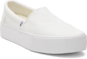 Toms Women Alp Fenix Platform Slip On White Washed Canvas