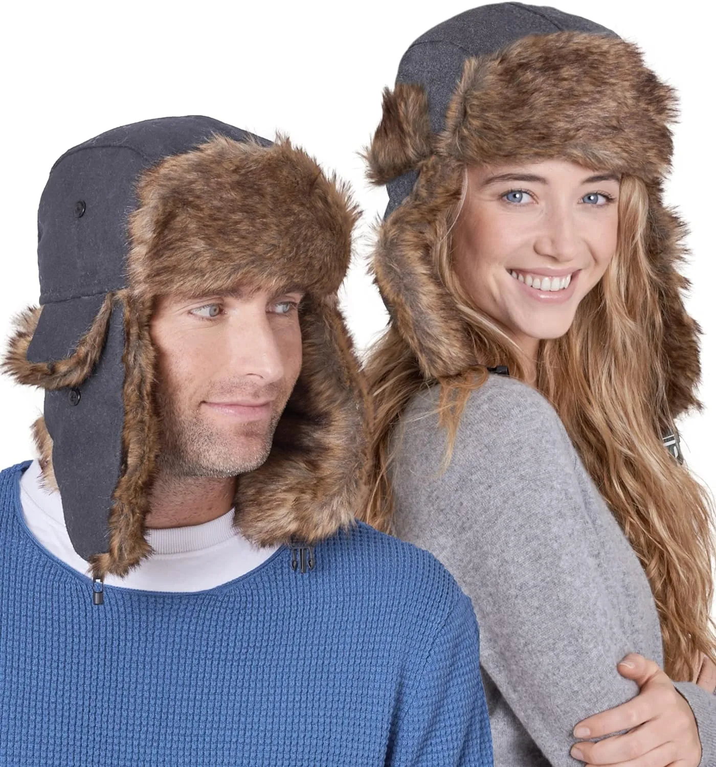 Ushanka hat -  Headwear - Winter Trapper Hat - Russian Ushanka Trooper Aviator Hats for Men & Women - Snow Eskimo Hat with Ear Flaps