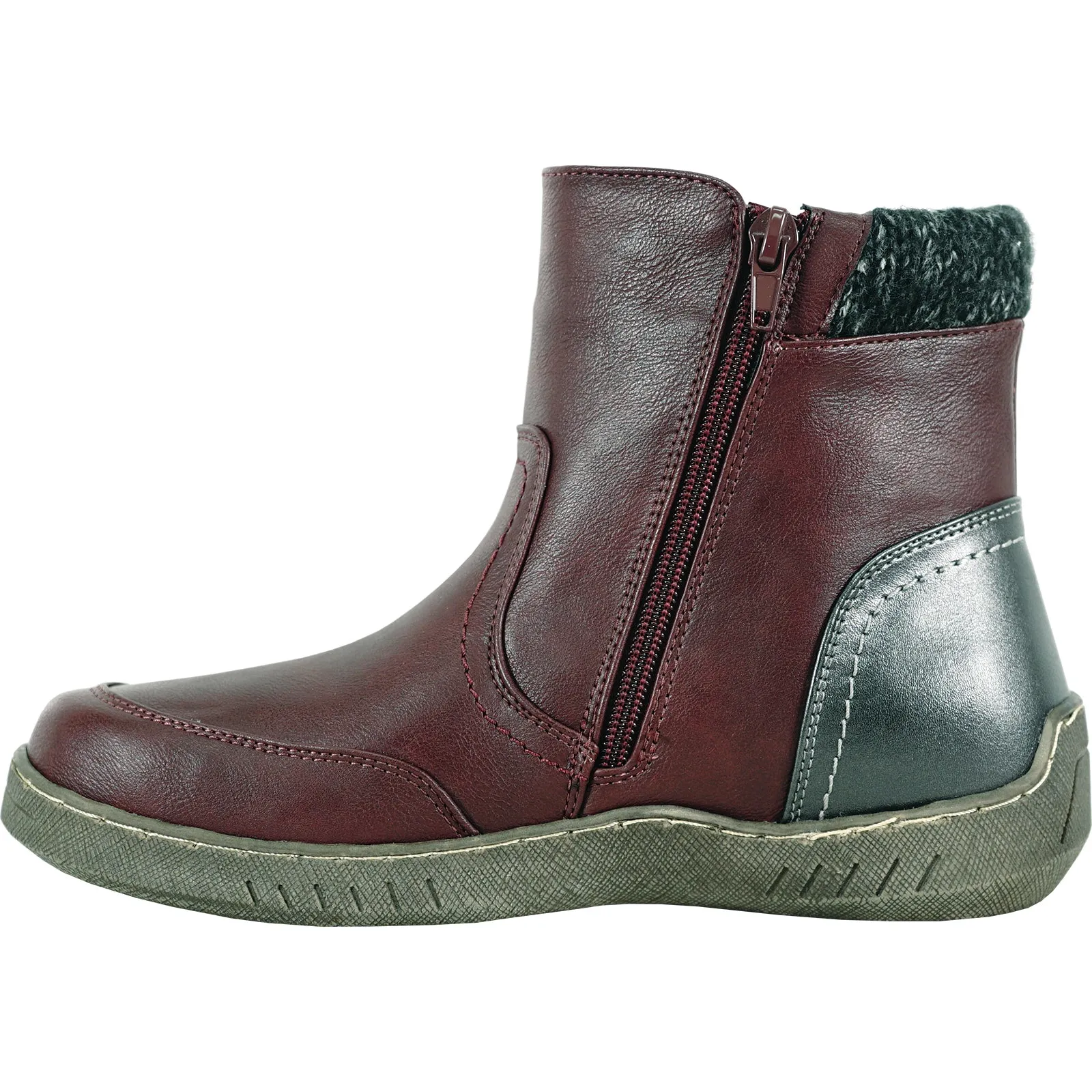 VANGELO Women Boot OY4404 Ankle Casual Boot Burgundy