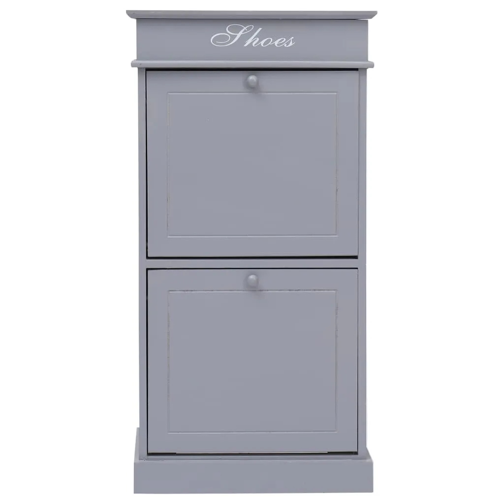 vidaXL Shoe Cabinet Grey 50x28x98 cm Paulownia Wood