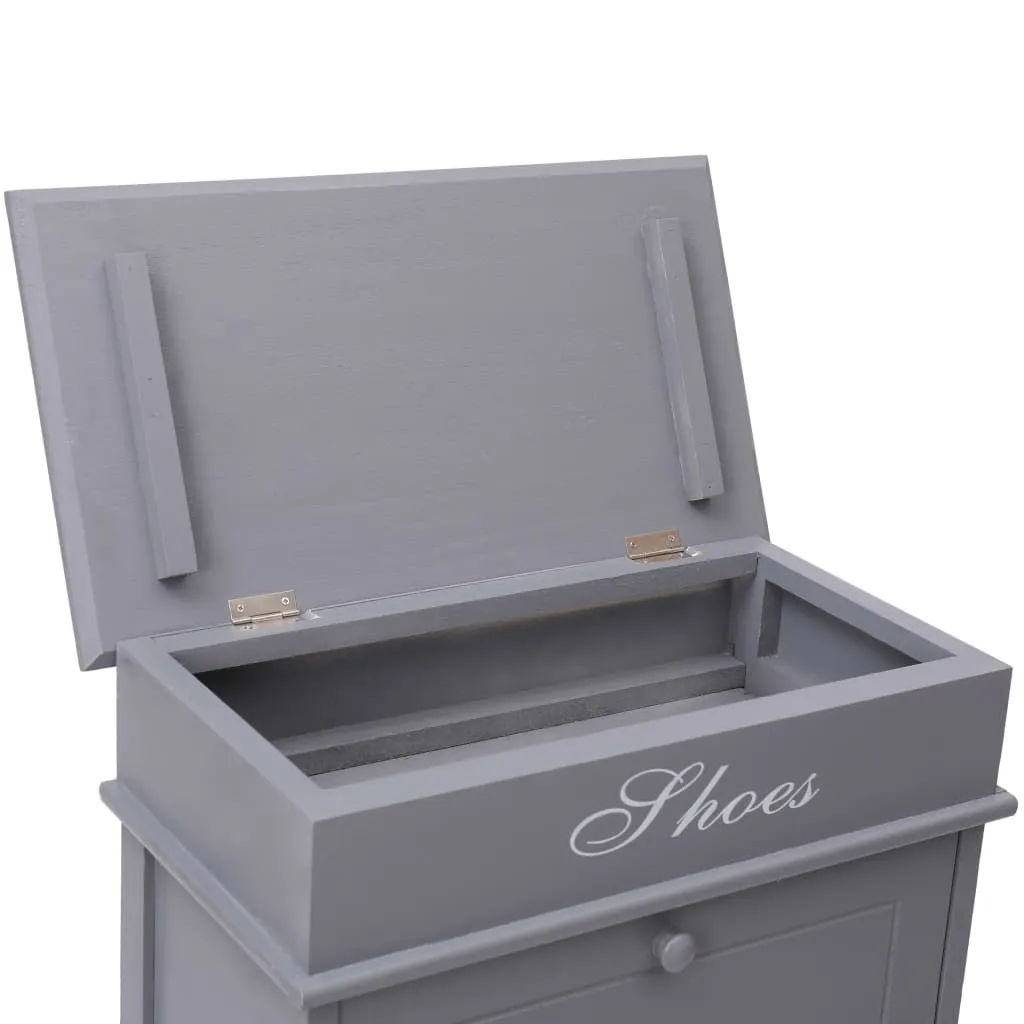 vidaXL Shoe Cabinet Grey 50x28x98 cm Paulownia Wood