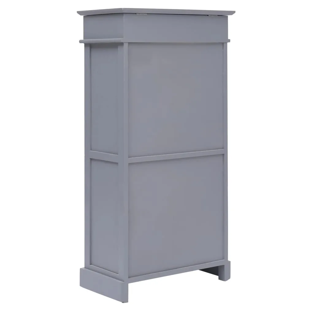 vidaXL Shoe Cabinet Grey 50x28x98 cm Paulownia Wood