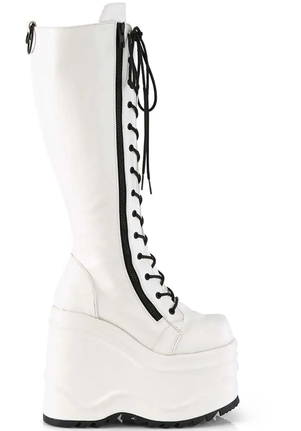 WAVE-200 [White] | PLATFORM BOOTS [PREORDER]