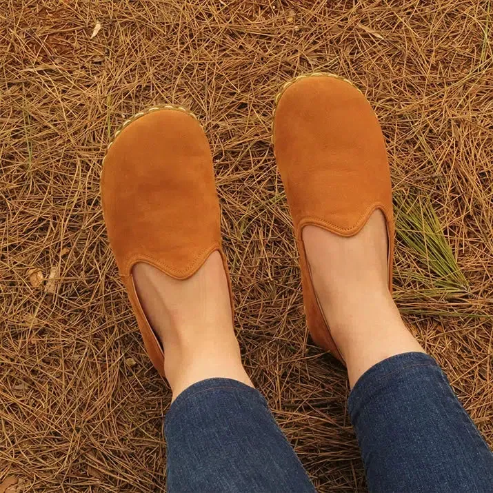 Women's Barefoot Grounding Shoes - Nubuck Orange