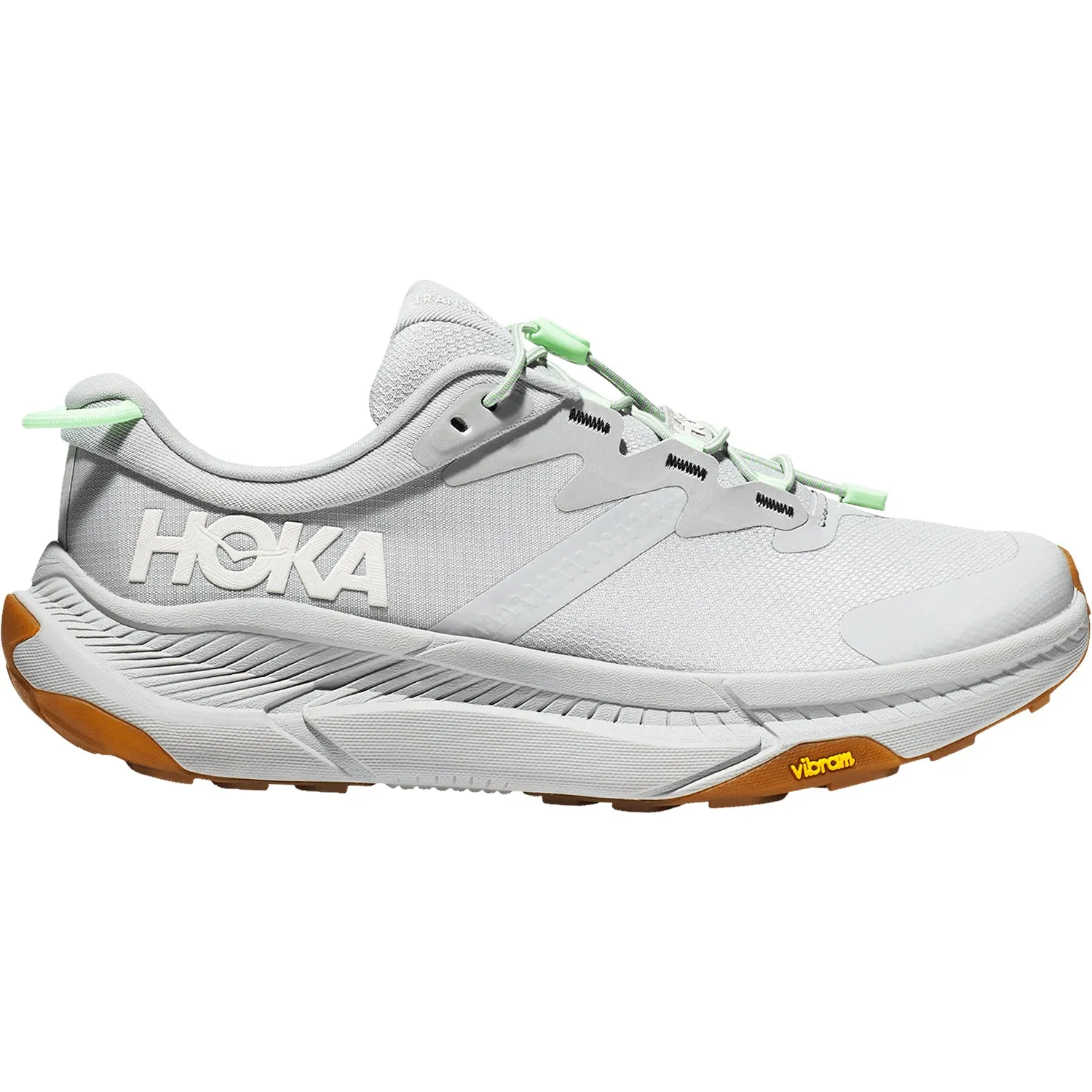 Women's Hoka Transport Harbor Mist/Lime Glow Mesh