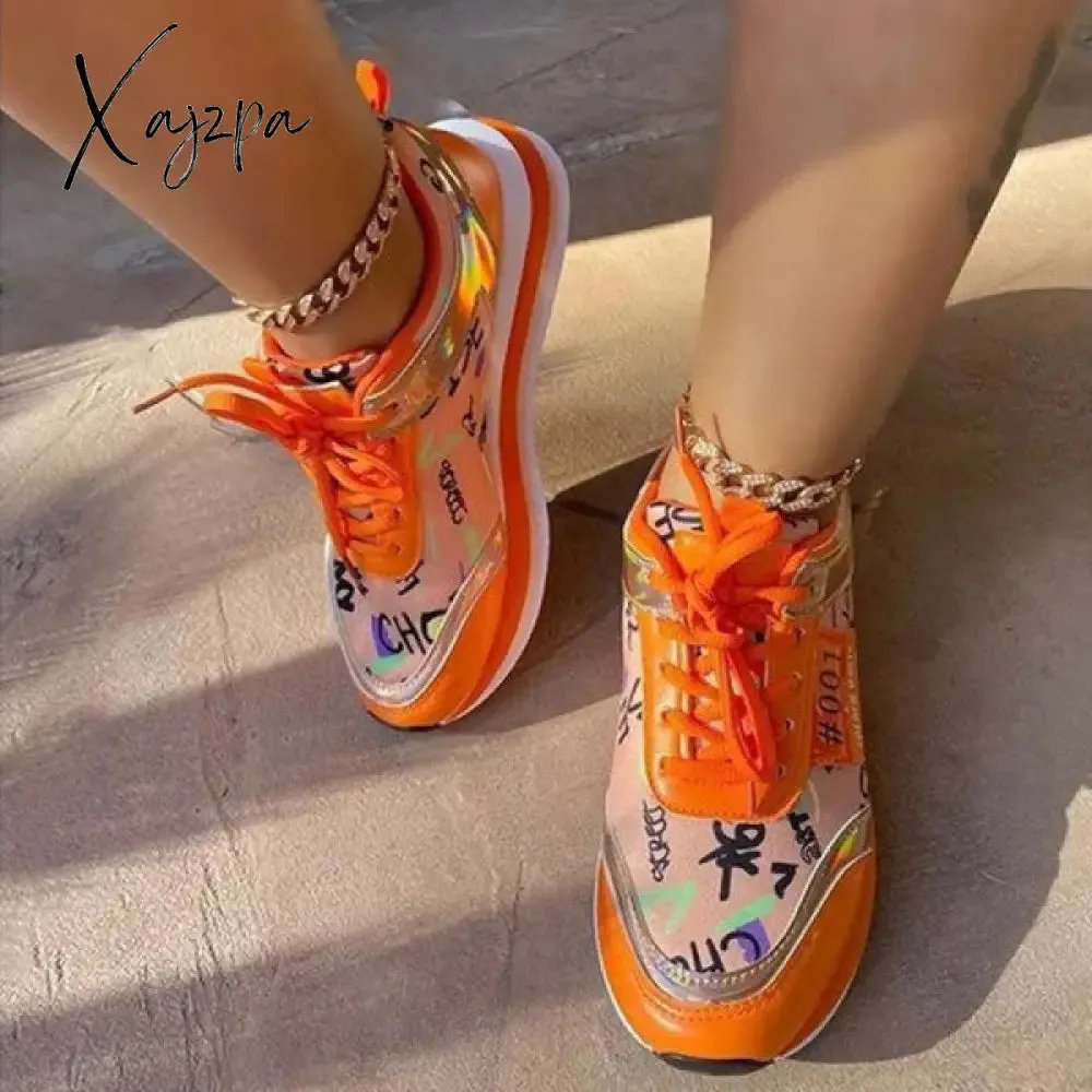 Xajzpa - Yellow Fashion Casual Bandage Patchwork Sport Shoes